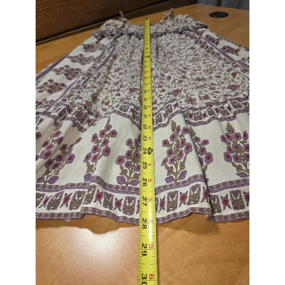 Next Girls Floral Boho Tiered Midi Dress Purple Cream Size 6 Yrs 757-253-089